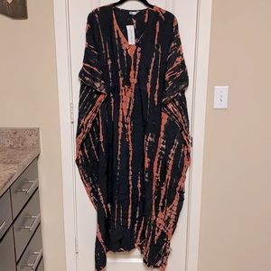 Folk Religion Kaftan Navy/Orange